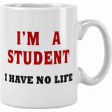 Qoeuyl Boutique I'm A Student I Have No Lıfe Öğrenci Komik Eğlenceli Hediye Baskılı Kupa Bardak - Beyaz