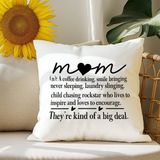 Qoeuyl Boutique Mom Sözlük Baskılı Anneler Günü Hediyelik Elyaf Dolgulu Saten Dekoratif Yastık - 28 x 28 cm - Beyaz