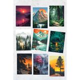 Qoeuyl Boutique Orman ve Manzara Temalı No:2 9'lu Kartpostal