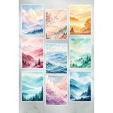 Qoeuyl Boutique Renkli Manzaralar Temalı 9'lu Kartpostal