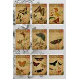 Qoeuyl Boutique Retro Tasarım Kelebekli 9'lu Yılbaşı Kartpostal Seti