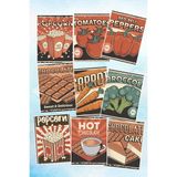 Qoeuyl Boutique Retro Yiyecek Temalı 9'lu Kartpostal