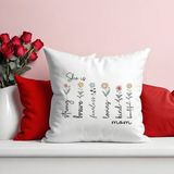 Qoeuyl Boutique She Is Strong Fearless No:3 Baskılı Anneler Günü Hediyelik Elyaf Dolgulu Saten Dekoratif Yastık - 28 x 28 cm - Beyaz