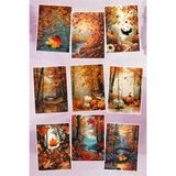 Qoeuyl Boutique Sonabahar Temalı Ormanlar 9'lu Kartpostal