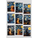 Qoeuyl Boutique Starry Cats 9'lu Kartpostal