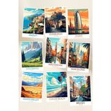 Qoeuyl Boutique Turistik Şehirler No:1 Temalı 9'lu Kartpostal