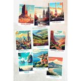 Qoeuyl Boutique Turistik Şehirler No:2 Temalı 9'lu Kartpostal