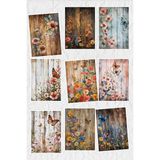Qoeuyl Boutique Vintage Kelebek ve Çiçek No:2 Temalı 9'lu Kartpostal