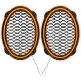 Qosrix Turuncu Renk LED Işıklı Midrange Oval Hoparlör Kapağı 1 Çift Kapak