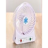 Qosrix Ultra Güçlü Esinti Portatif Mini USB Fan 3 Kademeli Şarjlı Masa Üstü Vantilatör Soğutucu Sessiz Ayarlanabilir Taşınabilir - Beyaz