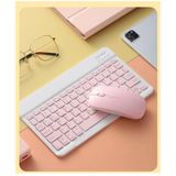 Qpart 5 Mini Tasinabilir Kablosuz Bluetooth Klavye Mouse Seti Tasinabilir Ingilizce Q Klavye Pembe