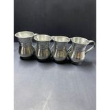 Qpazar Alüminyum 12'li Kulplu Bardak - 100 ml - 12 Adet - Gri