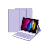 Qpen iPad 2022 10.9 inç 10.nesil Uyumlu Klavyeli Tablet Kılıf Lila