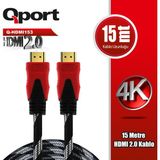 Qport 15 Metre Q-HDMI153 2.0V 4K 60Hz Altın Uçlu HDMI Kablo