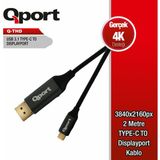 Qport 2 Metre Type-C To Dısplay Port 4K 60Hz Çevirici Kablo (Q-Thd)