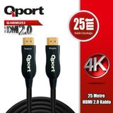 Qport 25 Metre Q-HDMI253 2.0V 4K 60Hz Altın Uçlu HDMI Kablo