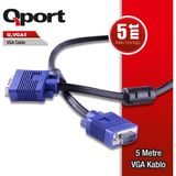 Qport 5m 15 Pin Fitreli Monitör / VGA Kablo (Q-Vga5)