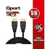Qport 5Metre Q-Hdmı52 Hdmı Kablo 3D Gold 2.0V 4K 60Hz