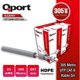Qport Q-CAT6Y Gri 305 mt 23AWG 0.57 mm Cat6 UTP PE Kablo