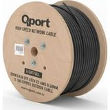 Qport Q-CATFULL Siyah 500 mt Cat6 Outdoor LSZH 23AWG 0.58 mm Bakır Kablo