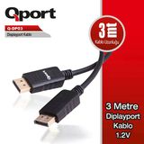 Qport Q-DP03 3m Displayport 1,2V Kablo