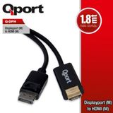 Qport Q-DPH 1.8M Display PortM to HDMI M Çevirici Kablo