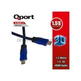 Qport Q-Hdmi1.5 To Hdmi1.5 1.4 3D 1.5 Metre Altin Uçlu Kablo