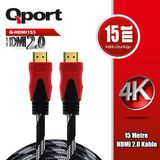 Qport Q-HDMI153 15 mt 2.0 V Altın Uçlu HDMI Kablo