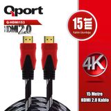 Qport Q-HDMI153 15 mt 2.0 Versiyon 4K 60 HZ HDMI Kablo