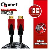 Qport Q-HDMI153 Altın Uçlu 15 mt 4K 2.0 HDMI Kablo