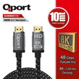 Qport Q-Hdmı2110 Altın Uclu 10Mt 8K Hdmı Kablo