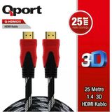 Qport Q-Hdmı251.4 3D 25 Metre Hdmı Kablo Altın Uçlu Hdmı Kablo 25M Hdmı Kablo