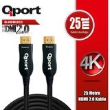 Qport Q-HDMI253 25 mt 2.0 Versiyon 4K 60 HZ Yönlü HDMI Kablo