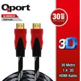 Qport Q-HDMI30 Altın Uçlu 30 mt 1.4V HDMI Kablo