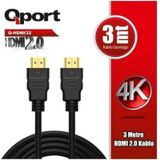 Qport Q-hdmı32 3metre Hdmı Görüntü Kablosu Gold 4k 60hz 1.4v 2.0v