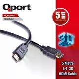 QPORT Q-HDMI5 Q-HDMI5 to HDMI5 1.4 3D 5 METRE ALTIN UÇLU KABLO