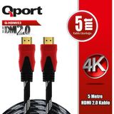 Qport Q-HDMI53 5 mt 2.0 Versiyon 4K 60 HZ HDMI Kablo