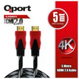 Qport Q-HDMI53 Altın Uçlu 5 mt 4K 2.0 HDMI Kablo