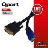 Qport Q-Hdv 1.5Metre Dvı (24+1)-Hdmı Converter Çevirici Kablo