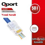Qport Q-J600Y Ez-Rj45 Yeni Nesil Jack Konnektör 50'Li Paket