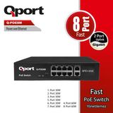 Qport Q-Poe8m 8 Port 10/100 + 2 Port 10/100/1000 Uplınk Poe Swıtch