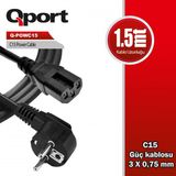 Qport Q-Powc15 1.5m C15 Güç Kablosu