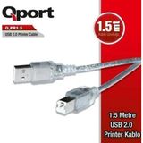 Qport Q-PR1.5 1.5 M USB 2.0 Yazıcı Kablosu