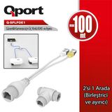 Qport Q-Splpoe1 Poe Splıtter 2-İn-1 Ağ Konnektörü+ 3 Yollu Rj45 Konnektörü