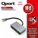 Qport Q-Thv2 Type-C To Hdmı/Vga Cevırıcı Adaptör