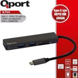 Qport Q-TU4 Siyah USB Çoklayıcı Hub