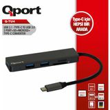Qport Q TU4 Type-C To USB 3.0 3 Port+SD+Micro SD+Type-C F Çevirici