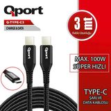 Qport Q-Type-C3 3Metre Type-C Görüntü Kablosu