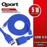 Qport Q-Uz3050 3.0 5 Metre Usb Uzatma Usb 3.0 V 5M Usb Uzatma Kablosu