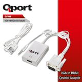 Qport Q-Vh Vga To Hdmı Dönüştürücü + Ses Kablosu (Vga+Hdmı)